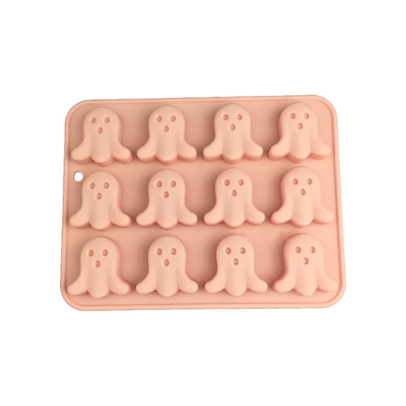 Clearance Under $1.54! 1Pc Silicone Halloween Candy Mold with Pumpkin, Bat, Witch Hat Shapes (One Size, A)