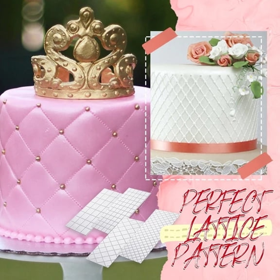 Clearance Under $1.54! 4 Pack Fondant Texture Impression Mats Quilted Diamond Patterns for Cake Decor (Clear)
