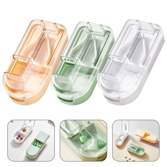 Clearance Under $1.59 Adjustable Tablet Splitter with Storage, Pill Cutter and Divider for Medication Organization
