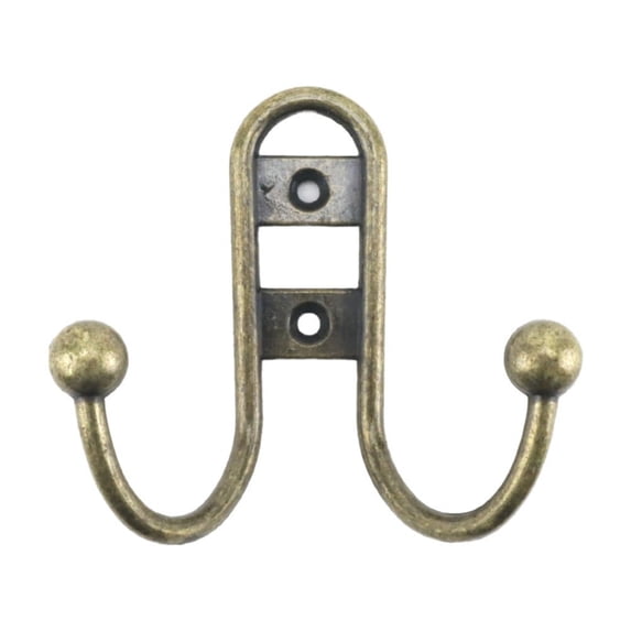 Clearance Under $1.64! 1PC Wall Mounted Coat Hook, Double Prong Vintage Hook for Hats & Scarves, Metal, for Home & Kitchen, (One Size, Nickel)