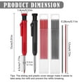 thumbnail image 1 of Clearance Under $1.69! 1PC Mechanical Carpenter Pencil, 45mm Long Nib for Deep Hole Marking, Plastic, for Construction & Woodworking, (One Size, Red), 1 of 5
