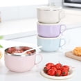 thumbnail image 1 of Clearance Under $1.69 Instant Noodle Bowl with Lid and Handle Stainless Steel Portable Soup Bowl for College Dorm Office, 1 of 5