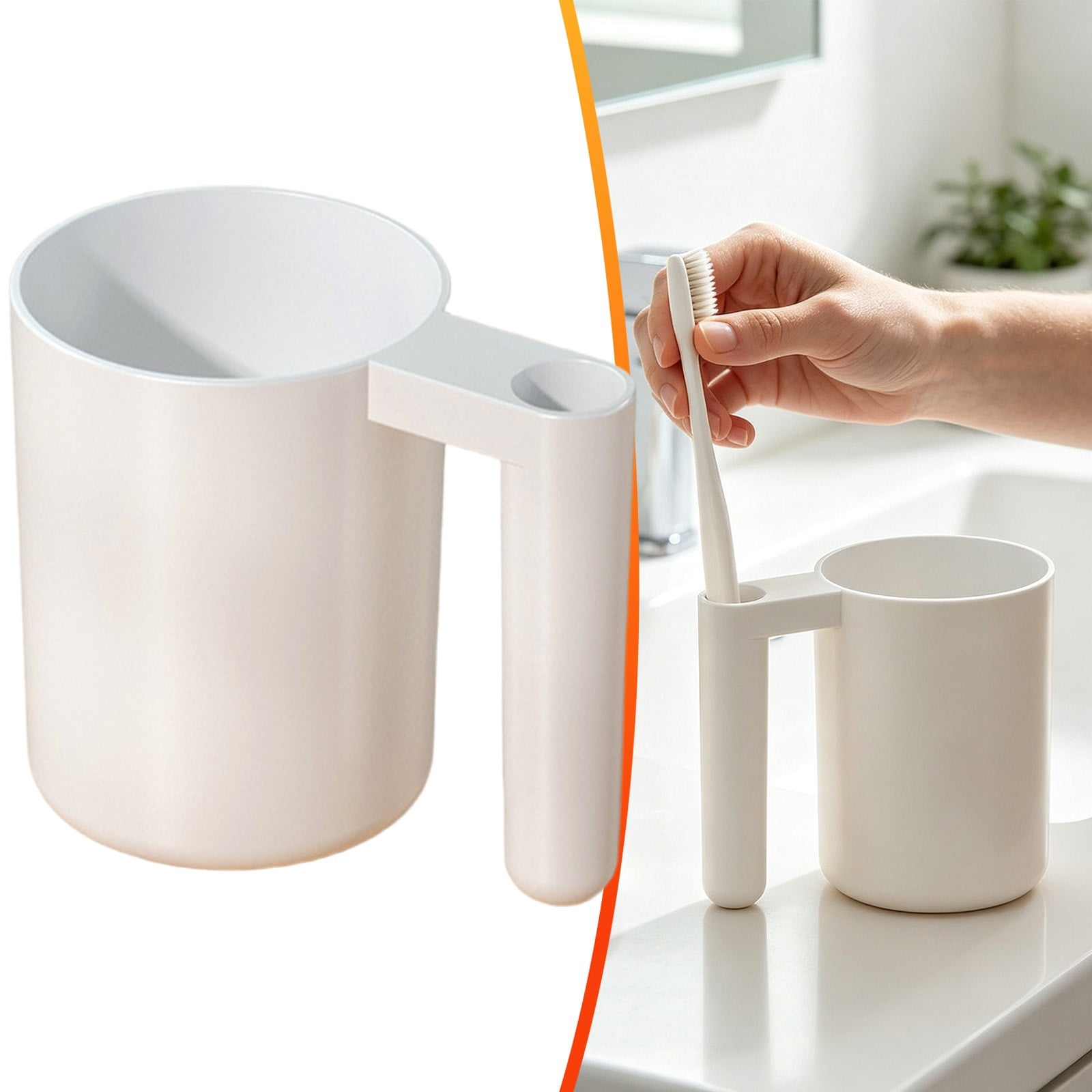 Clearance Under $1.69 Mouthwash Cup with Toothbrush Holder Slot ...