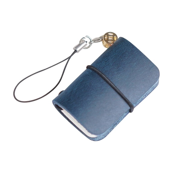 Clearance Under $1.84! 1PC Mini Leather Notebook, Cowhide Pocket Journal for Travel & Note Taking, Paper, for Daily Use & Gifts, (6x3x3cm, Dark Blue)