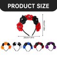 thumbnail image 1 of Clearance Under $1.86! 1PACK Halloween Rose Skull Headband, Gothic Flower Crown for Cosplay Costume, Cloth, (One Size, C), 1 of 9
