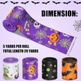 thumbnail image 1 of Clearance Under $1.96! 1PACK Halloween Decorative Ribbon Set, Wired Edge Craft Tape with Bat & Pumpkin Prints, Cloth, (One Size, C), 1 of 6