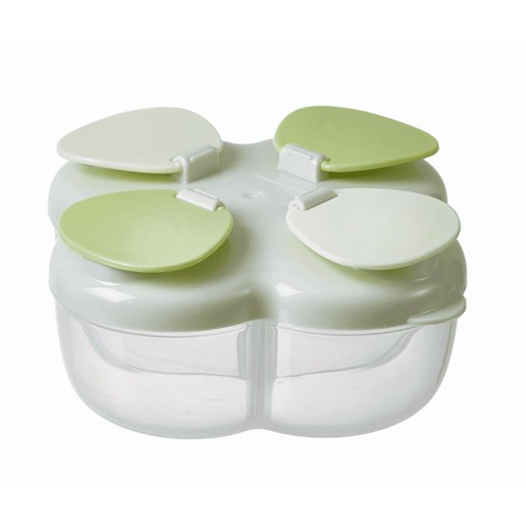 Clearance Under $1.96! 1Pc Travel Formula Container with 4 Sections for Powder Storage (One Size, Light Green)