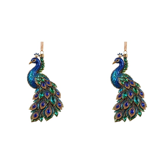 Clearance Under $1 Animal Shaped Hanging Ornament Crystal Style Peacock Art Pendant for Christmas Tree Home Holiday Decoration
