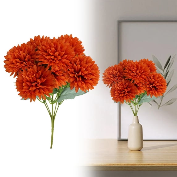 Clearance Under $1 Artificial Fall Mum Stem for Autumn Wedding Centerpiece Decor