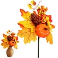 thumbnail image 1 of Clearance Under $1 Artificial Fall Pumpkin Branch with Maple Leaves and Berries for Thanksgiving Decor, 1 of 5