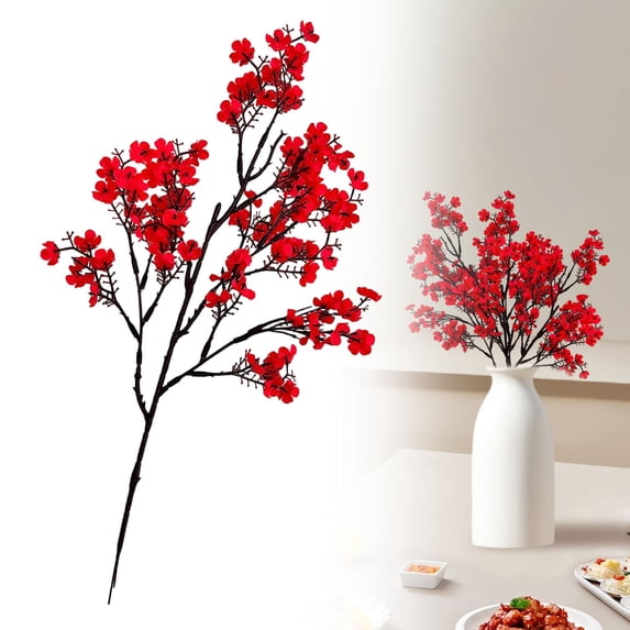 Clearance Under $1 Artificial Flower Pick Silk Flower Pick Plastic For Vase Solo Arrangement Bookshelf Minimalist Decor (H) (1Pc)