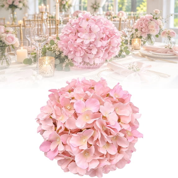 Clearance Under $1 Artificial Hydrangea Heads, Dense Realistic Flower Heads for DIY Arrangements, Style LP1