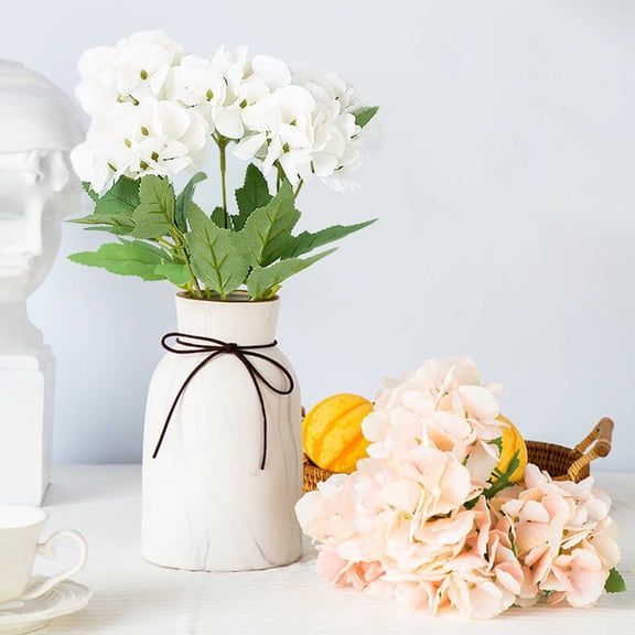 Clearance Under $1 Artificial Hydrangea Spray Artificial Hydrangea Spray Plastic For Vase Filler Greenery Office Plant Decor White (1Pc)