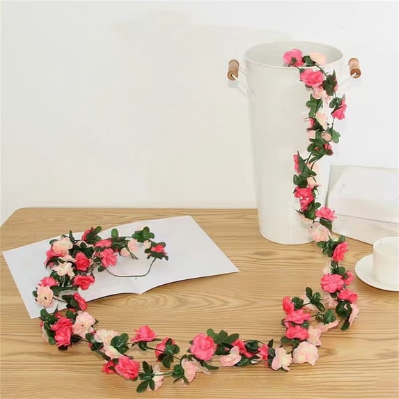 Clearance Under $1 Artificial Rose Vine Artificial Rose Vine For Wedding Arch Garland,Plastic (D) (1Pc)