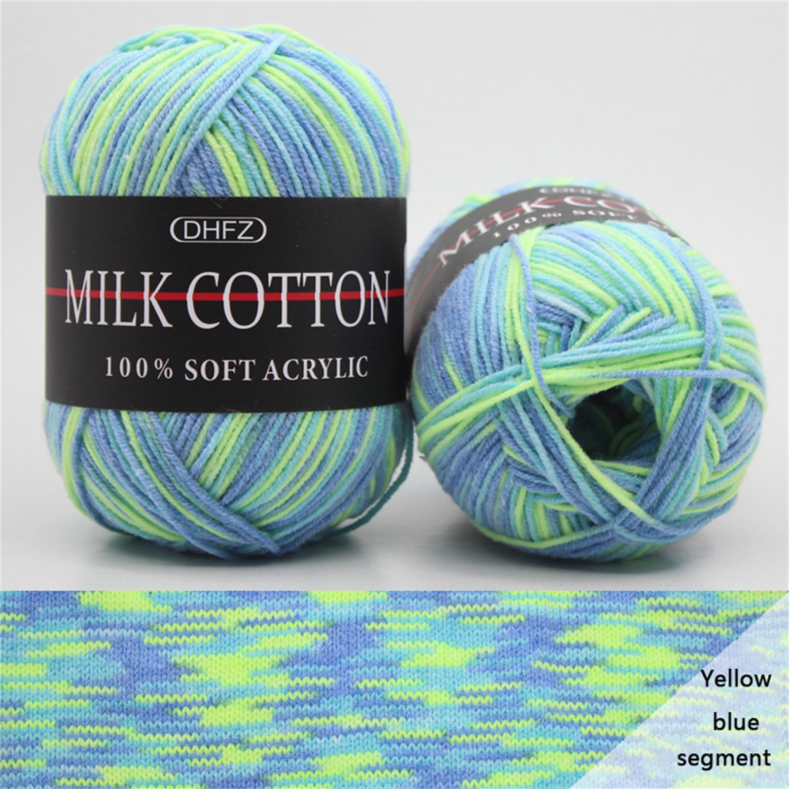 Boovnll Cotton Yarn, Multicolor, 1.7oz (50g), Soft Crochet Yarn ...