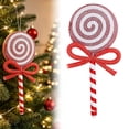thumbnail image 1 of Clearance Under $1 Christmas Lollipop Ornament, Glitter Candy Hanging Decor, 1PC, 21x8.8cm, Xmas Tree Pendant, Red (A), 1 of 5