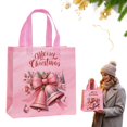 thumbnail image 1 of Clearance Under $1 Christmas Non-Woven Tote Bag with Handles - Pink Style 1, 1 of 5
