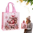 thumbnail image 1 of Clearance Under $1 Christmas Non-Woven Tote Bag with Handles - Pink Style 2, 1 of 5