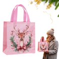 thumbnail image 1 of Clearance Under $1 Christmas Non-Woven Tote Bag with Handles - Pink Style 3, 1 of 5