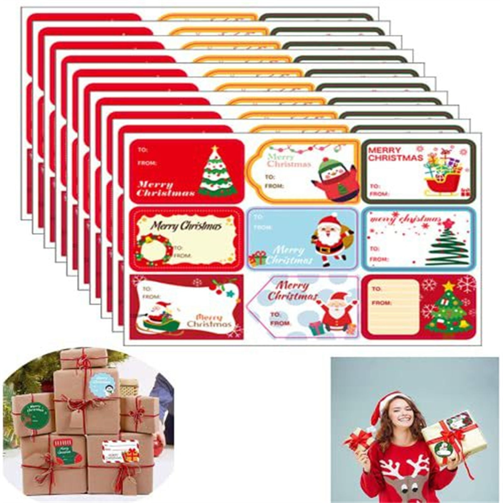 Clearance Under $1 Christmas Stickers 10 Sheets, Holiday Decorative ...