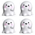 thumbnail image 1 of Clearance Under $1 Cute Resin Bald Ghost Figurine with Witch Hat Halloween Decor, 1 of 5