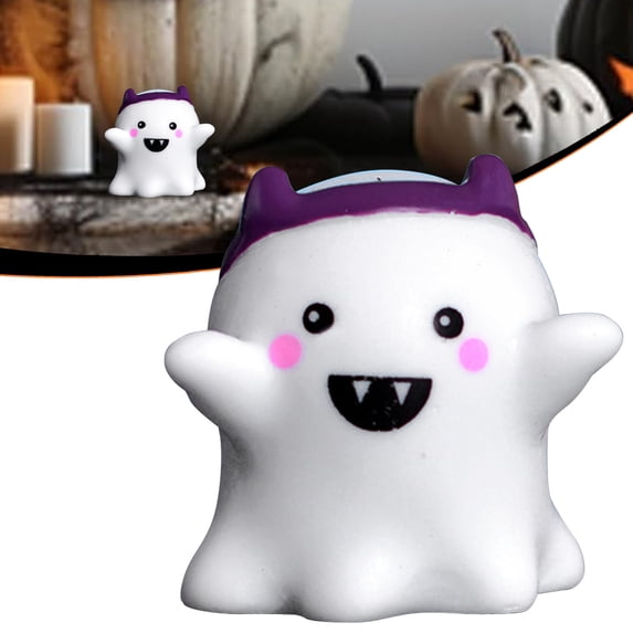 Clearance Under $1 Cute Resin Ghost Figurine with Headband for Halloween