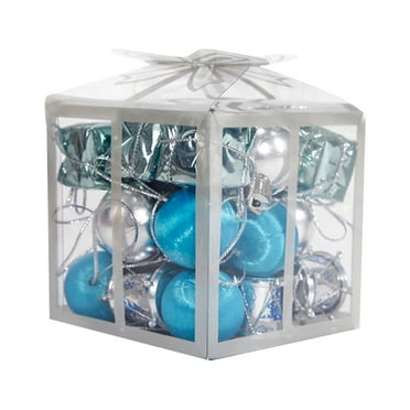 Clearance Under$1 EGNMCR Christmas Blue Balls Shatterproof Christmas Tree Ornaments Set 24PCS Christmas Ceiling Decorations Ball Plastic Electroplating Ball Happy New Year!