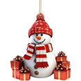 thumbnail image 1 of Clearance Under $1 Flat Acrylic Snowman Christmas Ornament with Knit Hat and Plaid Scarf - Style 1, 1 of 5