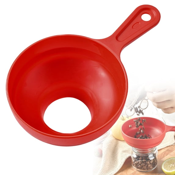 Clearance Under $1 Flexible Collapsible Canning Funnel with Handle for Wide Mouth Jars - 1 Piece