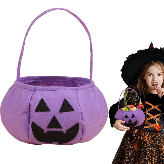 Clearance Under $1 Halloween Fluorescent Pumpkin Candy Bag Lavender for Kids