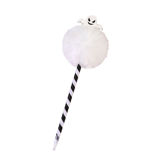 Clearance Under $1 Halloween Pom Pom Pen, Ballpoint Pen for Writing and Notes Style C