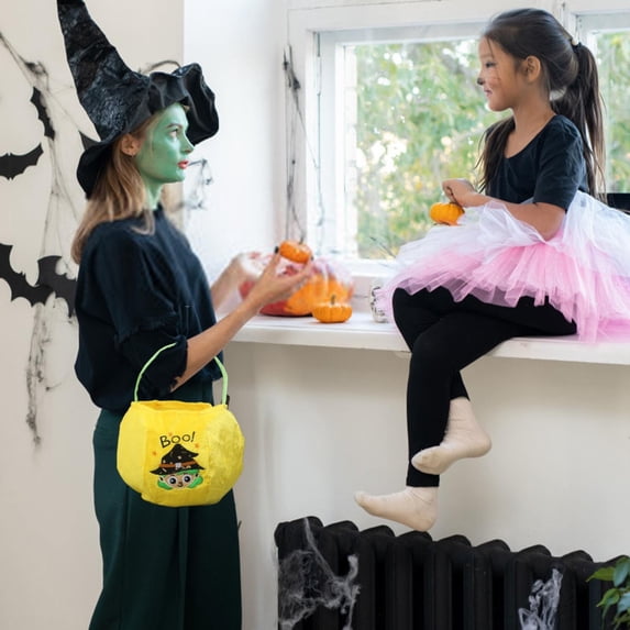 Clearance Under $1 Halloween Trick-or-Treat Bag, Pumpkin Candy Tote for Kids