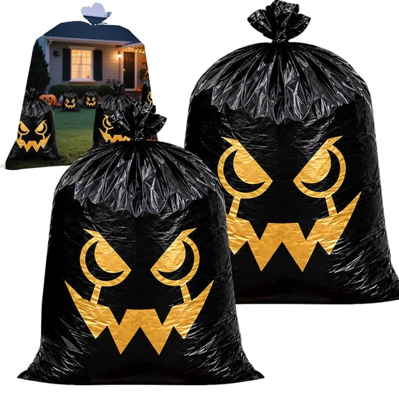 Clearance Under $1 Halloween Yard Storage Bags Large Plastic Bags for Lawn Decorations