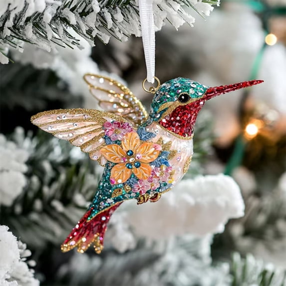 Clearance Under $1 Hummingbird Ornament Hummingbird Christmas Ornament Acrylic For Christmas Tree Ornament Spring Garden Decor (D) (1Pc)