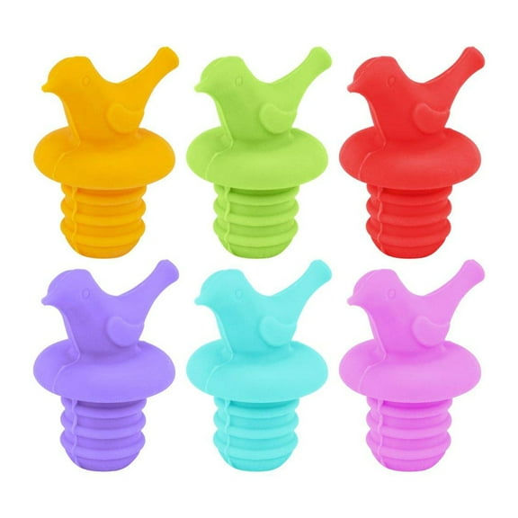 Clearance! Under $1 Little Bird Wine Bottle Stopper Colorful Reusable Silicone Wine Bottle Stopper Decorate Wine Cap Cute Wine Toppers For