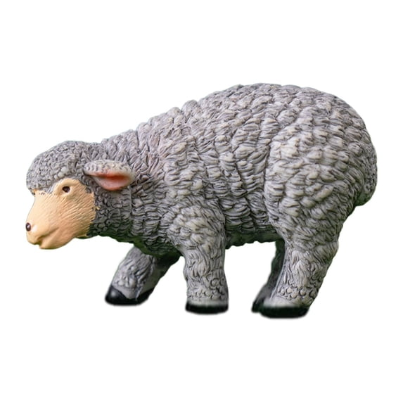 Clearance Under $1 Miniature Sheep Figurine, Style D Realistic Resin Animal Decor, 1PC Handmade Farmhouse Desktop Ornament for Home Office Shelf