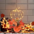 thumbnail image 1 of Clearance Under $1 Orange Autumn Pumpkin and Maple Leaf Table Centerpiece 7.8in, 1 of 5