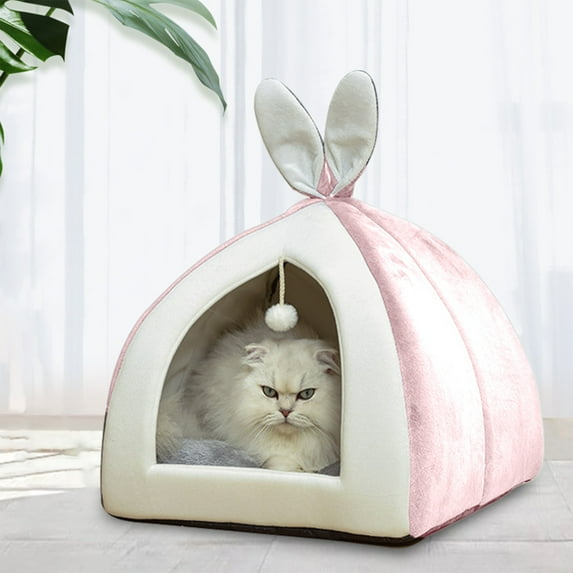 PEONAVET Cats Dogs Bed For Indoor Cats Dogs Cave Bed Warm Enclosed Covered Cats Tent House Outdoor Cave Bed House For Cats Puppy Or Small PET Outside Habitat