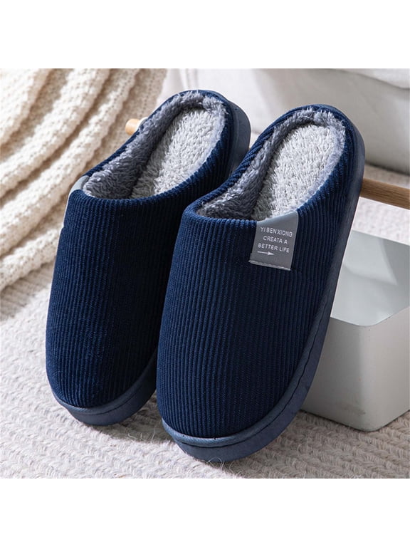 PEONAVET Cotton Slippers Season Indoor Home Bag And Couple Warm Shoes