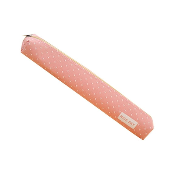 Clearance Under $1 Pedty Pencil Bag,Long Polka Dot Candy Color Pencil Case Creative Student Canvas Pencil Case,Pencil Case
