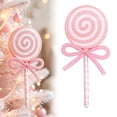 thumbnail image 1 of Clearance Under $1 Pink Lollipop Ornament, Glitter Candy Christmas Pendant, 1PC, 21x8.8cm, Tree Hanging Decor, Pink (B), 1 of 5