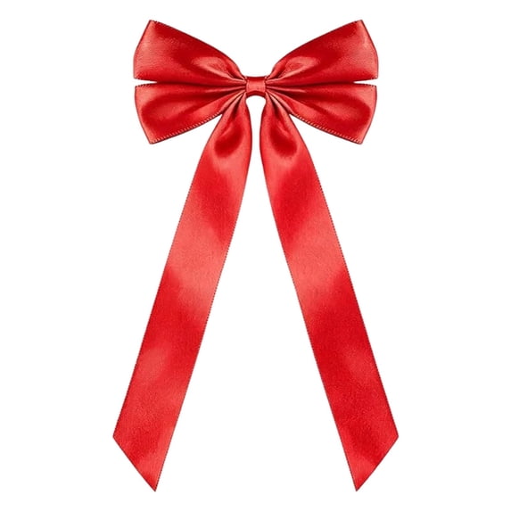 Clearance Under $1 Satin Bow Ornament, Pre Tied Decorative Bow for Tree and Wreath