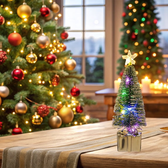 Clearance Under $1 Silver LED Lighted Mini Christmas Tree for Elegant Winter Decor