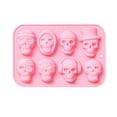 thumbnail image 1 of Clearance Under $1 Skull Silicone Chocolate Mold, 8-Cavity for Halloween Baking, 1 of 4