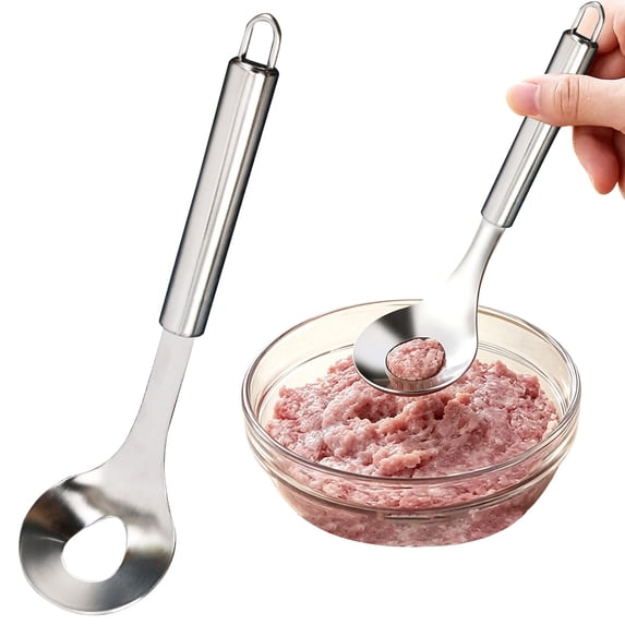 Clearance Under $1 Stainless Steel Meatball Maker Spoon Ergonomic Handle for Homemade Meatballs Fish Balls and Falafel