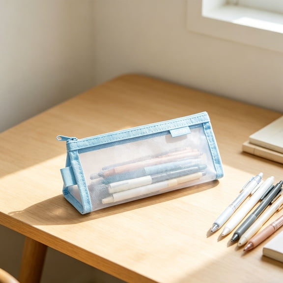 Clearance Under $1, Transparent Mesh Pen Case Custom Large Capacity for Stationery Storage #CL (1Pc)