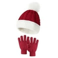 thumbnail image 1 of Clearance Under $10.00 2 Pcs Kids Winter Hat Gloves Set Toddler Knitted Beanie Hat Warmer Mittens Skull Cap Ski Hat Set for Boys and Girls, 1 of 2