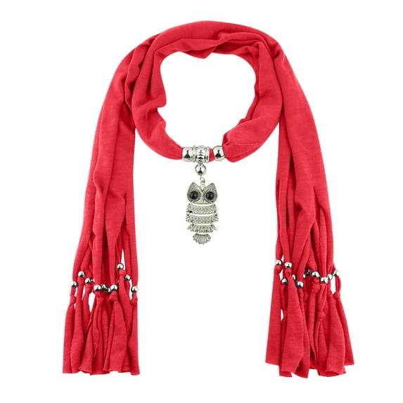 Clearance Under $10.00 Women's Vintage Ethnic Scarf Necklace Bohemian Alloy Petaled Pendant Jewelry Gift Soft Winter Neck Wrap Scarves