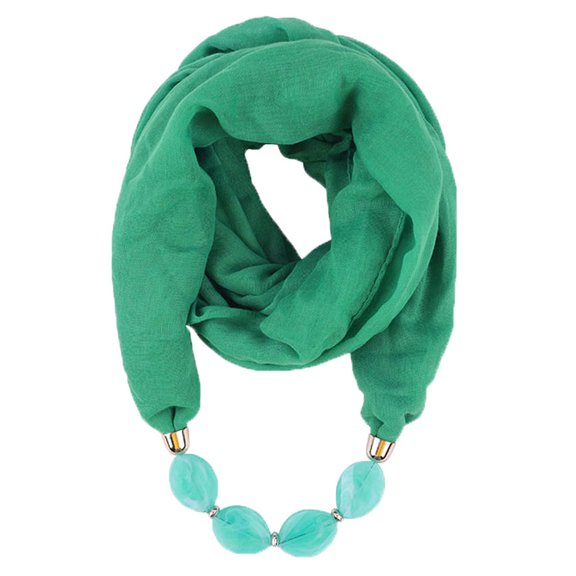 Women's Vintage Ethnic Scarf Necklace Bohemian Alloy Petaled Pendant Jewelry Gift Soft Winter Neck Wrap Scarves