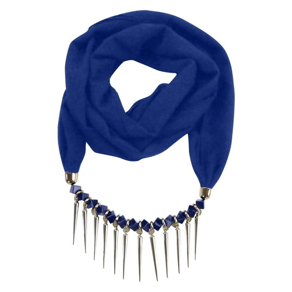 Clearance Under $10.00 Women's Vintage Ethnic Scarf Necklace Bohemian Alloy Petaled Pendant Jewelry Gift Soft Winter Neck Wrap Scarves